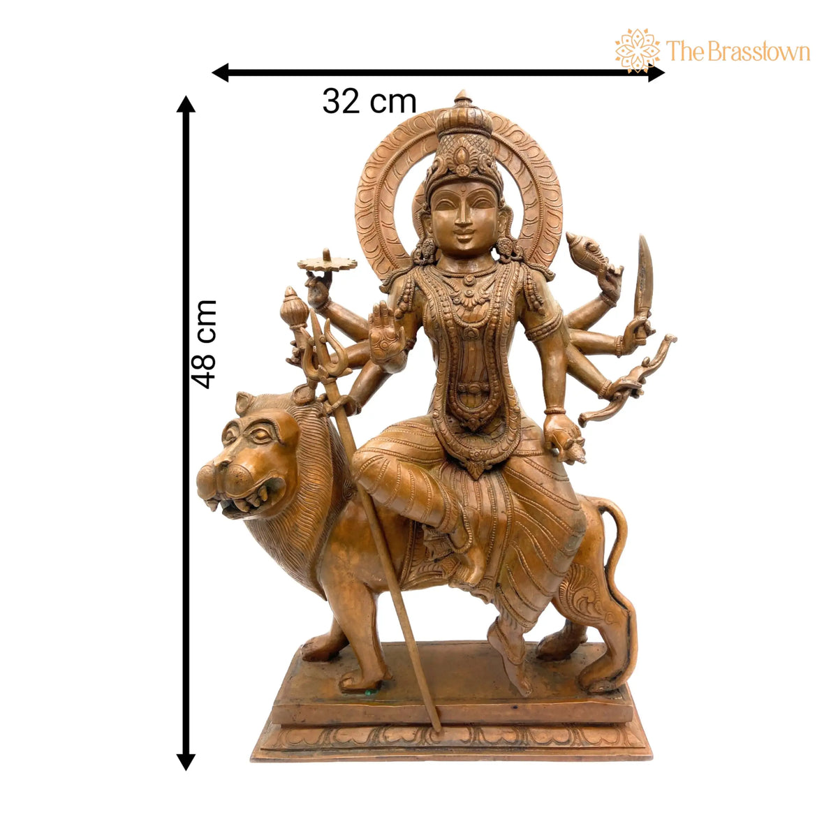 Bronze Durga Idol – Panchaloha Maa Durga Murti, Navadurga Statue, Handmade Chola Art Goddess Durga for Pooja &amp; Temple Décor 19 Inch 5