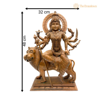 Bronze Durga Idol – Panchaloha Maa Durga Murti, Navadurga Statue, Handmade Chola Art Goddess Durga for Pooja &amp; Temple Décor 19 Inch 5