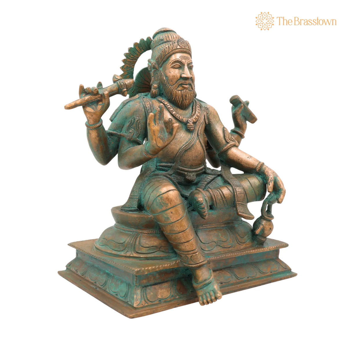Bronze Vishwakarma Idol – Panchaloha &amp; Chola Art Handmade Vishvakarma Murti, Vishwakarma Devta Statue for Pooja &amp; Temple Décor 9 Inch 2