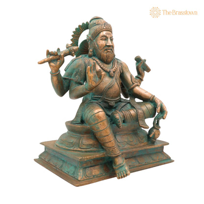 Bronze Vishwakarma Idol – Panchaloha &amp; Chola Art Handmade Vishvakarma Murti, Vishwakarma Devta Statue for Pooja &amp; Temple Décor 9 Inch 2