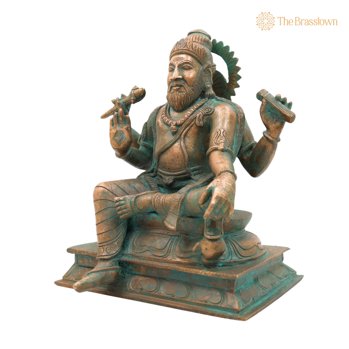 Bronze Vishwakarma Idol – Panchaloha &amp; Chola Art Handmade Vishvakarma Murti, Vishwakarma Devta Statue for Pooja &amp; Temple Décor 9 Inch 3