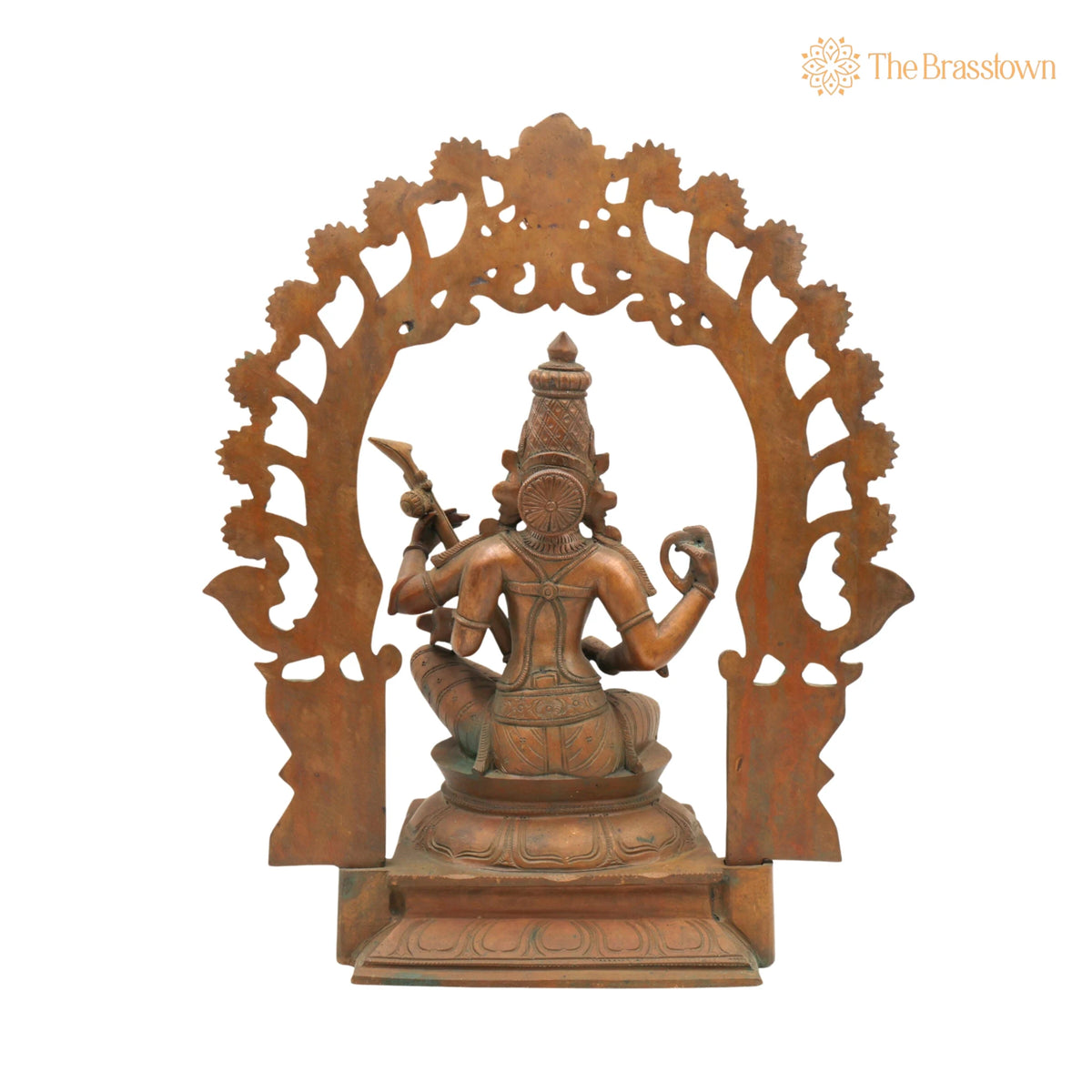 Bronze Saraswati Idol – Panchaloha Sculpture, Handmade Sharada Vani Veena Pustak Dharini Murti for Puja, Home Mandir &amp; Décor 15 Inch 4