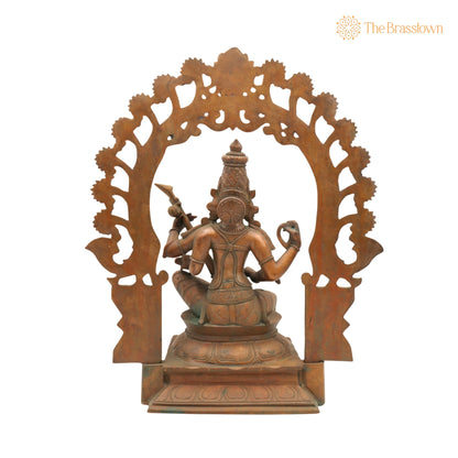 Bronze Saraswati Idol – Panchaloha Sculpture, Handmade Sharada Vani Veena Pustak Dharini Murti for Puja, Home Mandir &amp; Décor 15 Inch 4