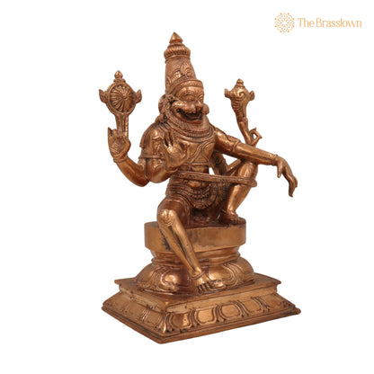 Handcrafted Bronze Yoga Narasimha Idol – Panchaloha Lord Narasingha Statue for Pooja, Home, Temple &amp; Meditation Décor 12 Inch 2