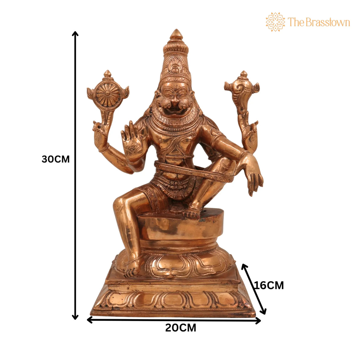 Handcrafted Bronze Yoga Narasimha Idol – Panchaloha Lord Narasingha Statue for Pooja, Home, Temple &amp; Meditation Décor 12 Inch 5