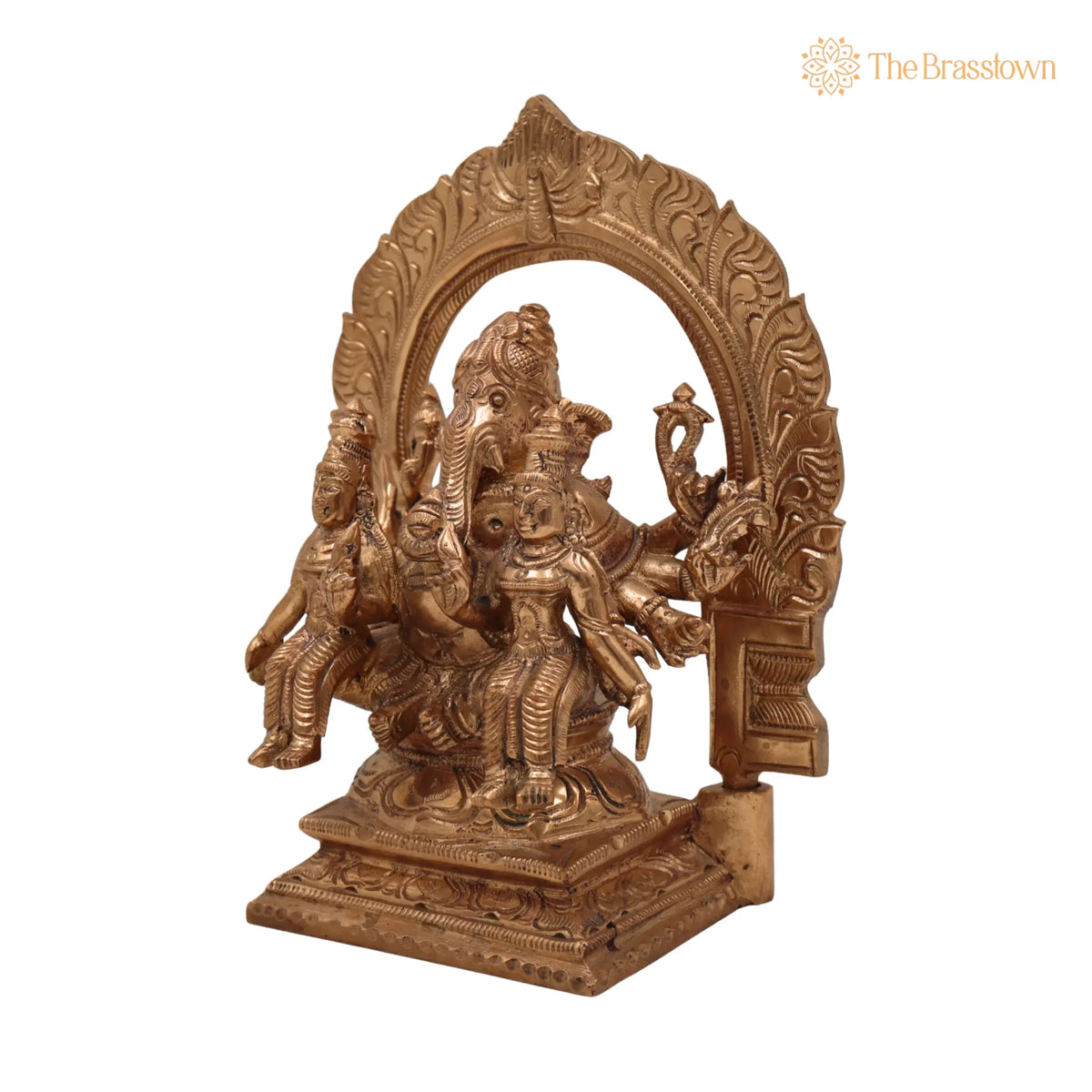 Handcrafted Panchaloha Riddhi Siddhi Ganesha Idol – Bronze Ganapati Vinayaka Statue, Vighnaharta Ganesh Murti for Home 6.5 Inch 3