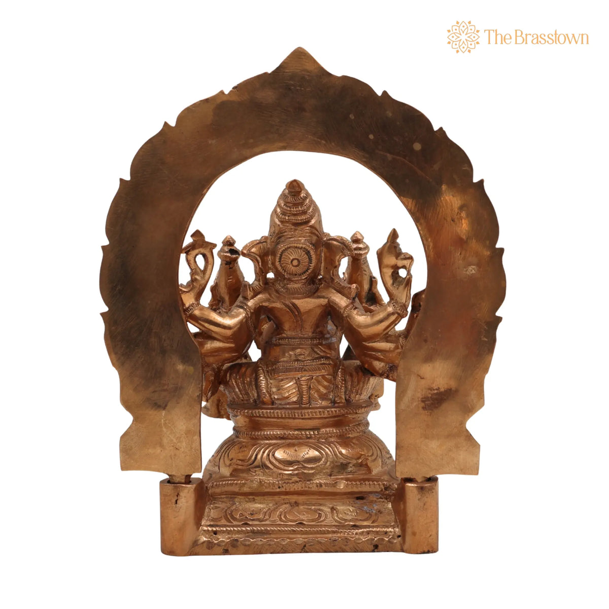 Handcrafted Panchaloha Riddhi Siddhi Ganesha Idol – Bronze Ganapati Vinayaka Statue, Vighnaharta Ganesh Murti for Home 6.5 Inch 4