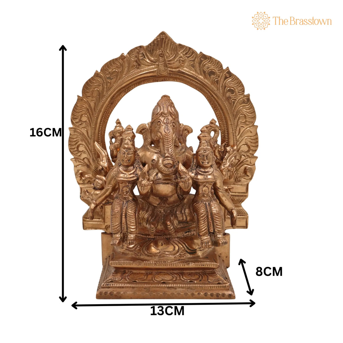 Handcrafted Panchaloha Riddhi Siddhi Ganesha Idol – Bronze Ganapati Vinayaka Statue, Vighnaharta Ganesh Murti for Home 6.5 Inch 5