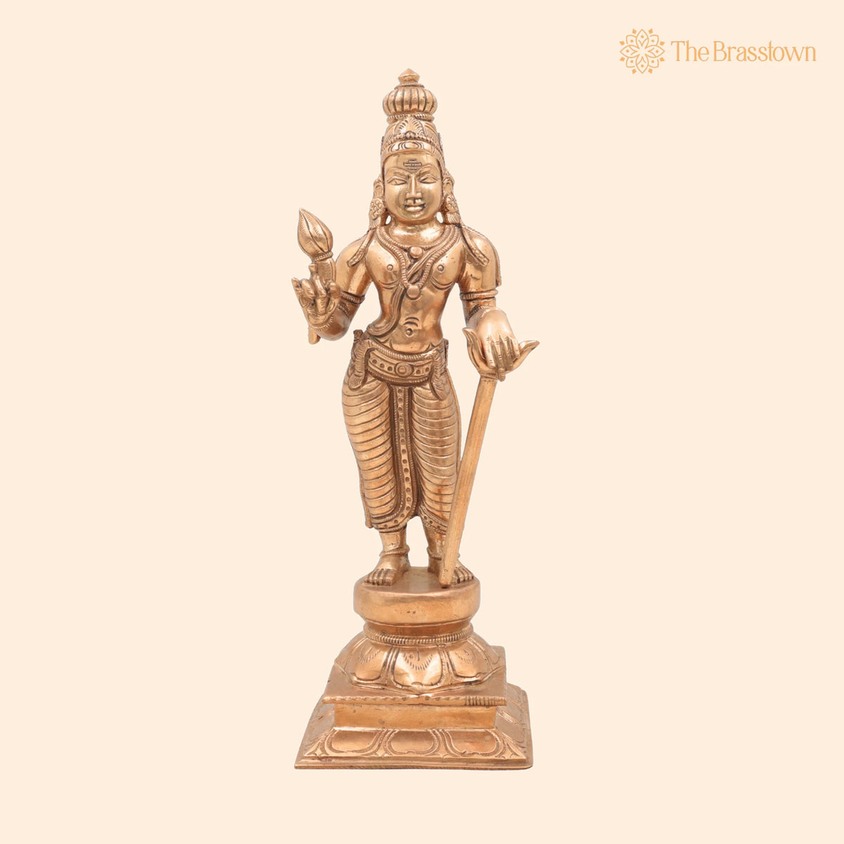 Bronze Sundarar Idol – Handcrafted Sundareswarar Sundaresha Murti, Chola Style Shaivite Panchaloha Vigraha for Temple &amp; Home Pooja 11 Inch 1