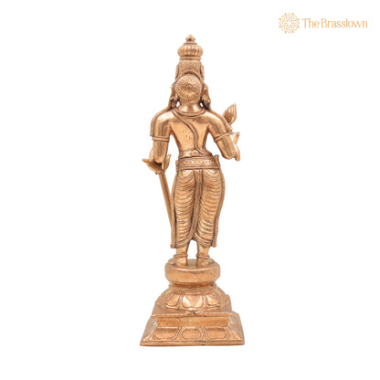 Bronze Sundarar Idol – Handcrafted Sundareswarar Sundaresha Murti, Chola Style Shaivite Panchaloha Vigraha for Temple &amp; Home Pooja 11 Inch 4