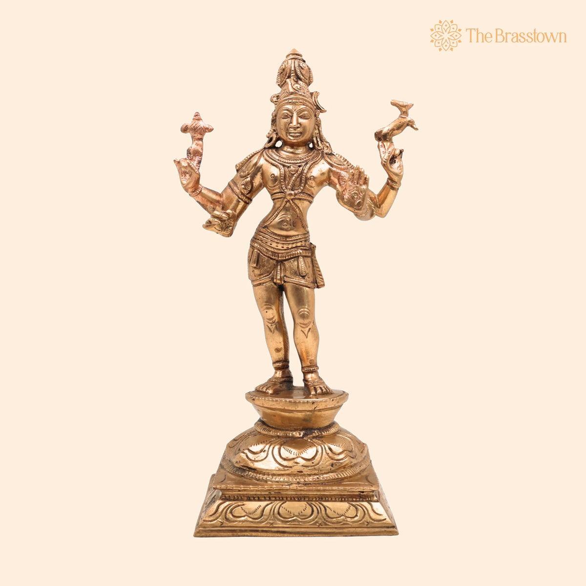 Panchaloha Bronze Shiva Idol – Mahadev Murti, Bholenath Statue, Handmade Chola Art for Temple &amp; Home Décor 10 Inch 1