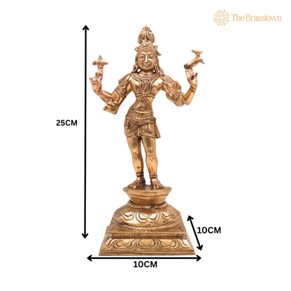 Panchaloha Bronze Shiva Idol – Mahadev Murti, Bholenath Statue, Handmade Chola Art for Temple &amp; Home Décor 10 Inch 5