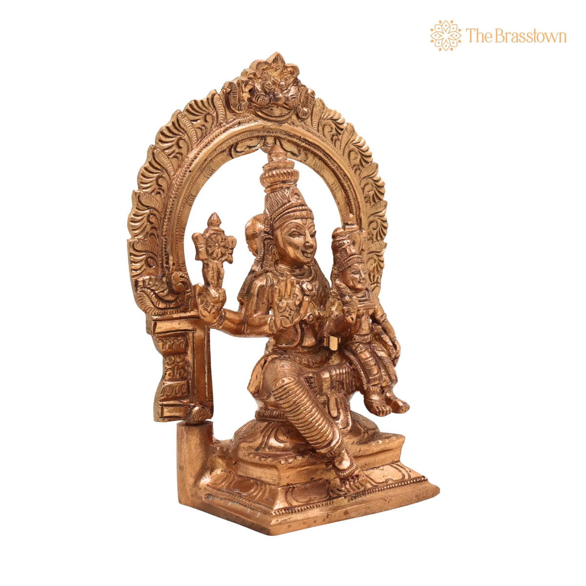 Vishnu Lakshmi with Prabhavali Bronze Panchaloha Idol – Handcrafted Traditional Temple Arch 7 Inch 2