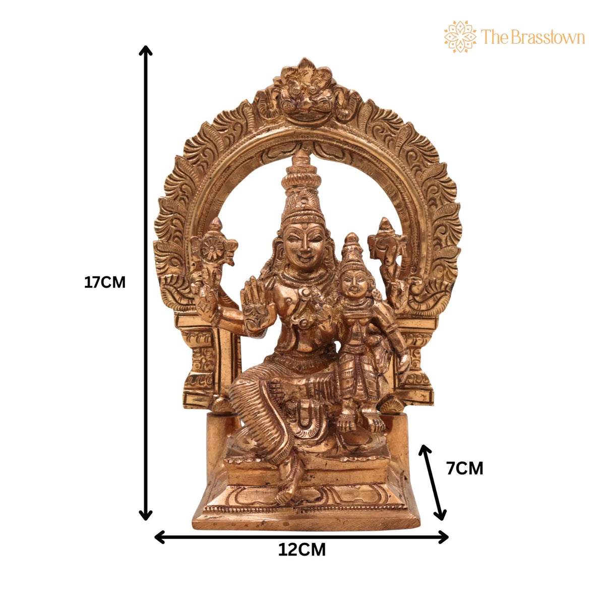 Vishnu Lakshmi with Prabhavali Bronze Panchaloha Idol – Handcrafted Traditional Temple Arch 7 Inch 5