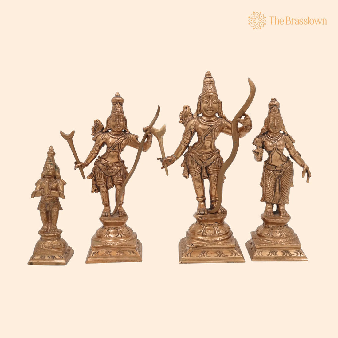 Shree Ram Darbar Panchaloha Bronze Idol – Handcrafted Ram Sita Lakshman Hanuman Murti for Puja, Home Mandir &amp; Décor 6 Inch 1