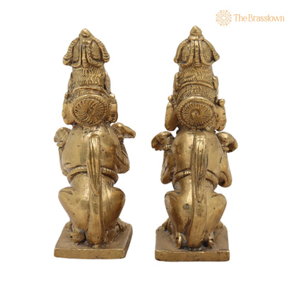 Handcrafted Bronze Purushamruga Yali Idol – Panchaloha Vyala Simhamukha Shardula Chola Art Temple Sculpture for Vastu &amp; Home Décor 3 Inch 4