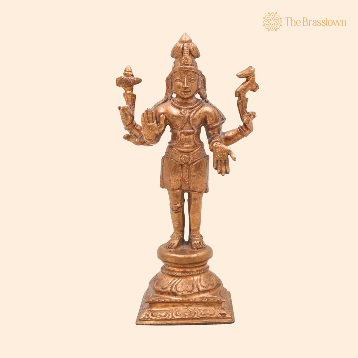 Handmade Panchaloha Bronze Shiva Idol – Mahadev Murti, Shambhu Statue, Bholenath Sculpture, Chola Art, Divine Hindu Deity 6 Inch 1