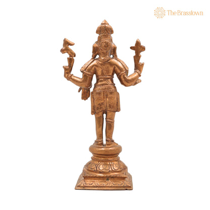 Handmade Panchaloha Bronze Shiva Idol – Mahadev Murti, Shambhu Statue, Bholenath Sculpture, Chola Art, Divine Hindu Deity 6 Inch 4