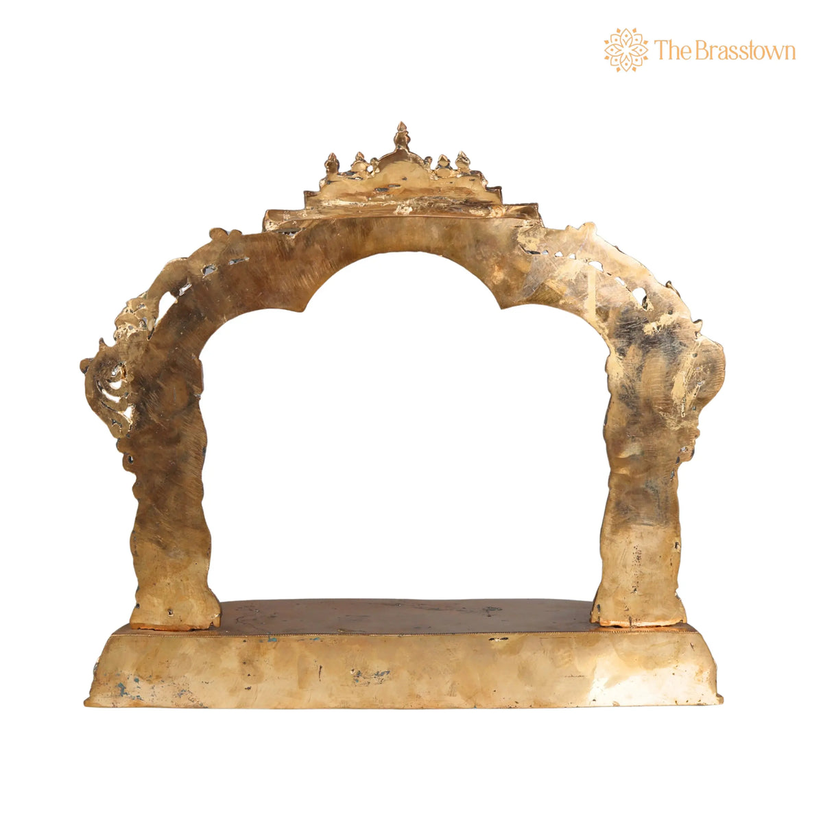 Panchaloha Bronze Mandapam with Prabhavali – Handmade Pooja Chowki, Singhasan Peetha, God Idol Pedestal 15 Inch 4