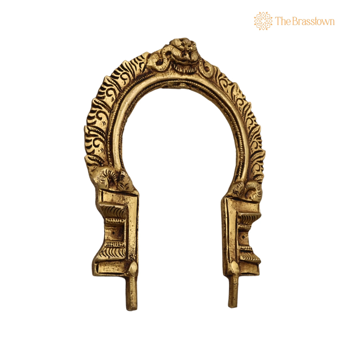 Brass Prabhavali Frame Arch Wall Hanging – Handcrafted Prabhawali for Deity, Temple Home Décor, Brass Backplate for Idol, Prabhaval Prabhawal 6 Inch 2