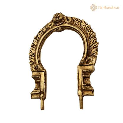 Brass Prabhavali Frame Arch Wall Hanging – Handcrafted Prabhawali for Deity, Temple Home Décor, Brass Backplate for Idol, Prabhaval Prabhawal 6 Inch 3