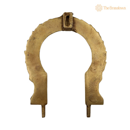 Brass Prabhavali Frame Arch Wall Hanging – Handcrafted Prabhawali for Deity, Temple Home Décor, Brass Backplate for Idol, Prabhaval Prabhawal 6 Inch 4