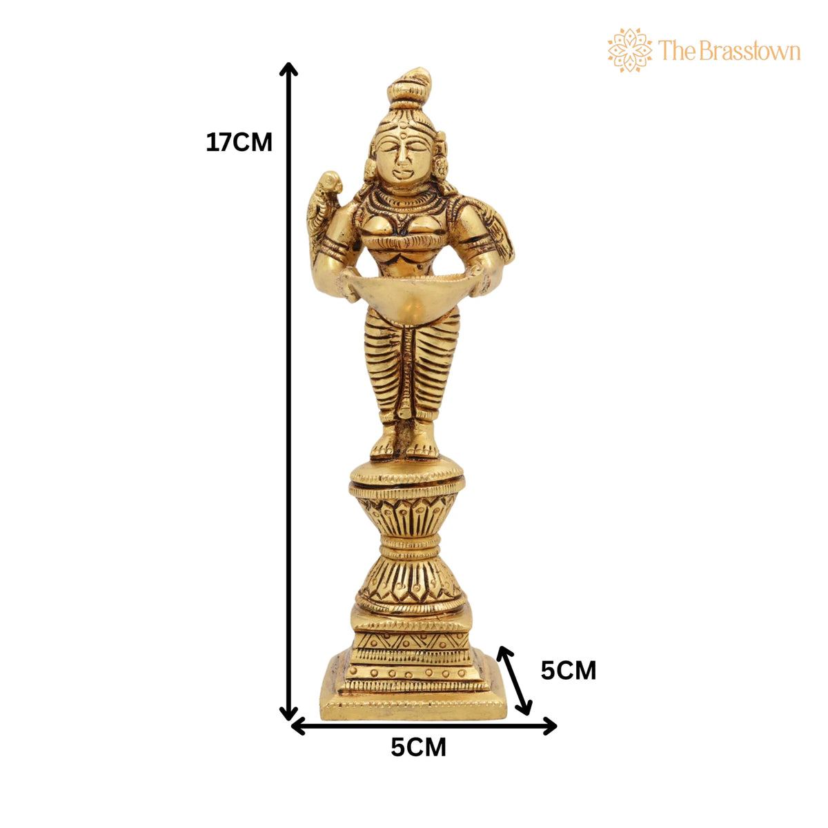 Brass Deepalakshmi Diya Lady – Handcrafted Deepa Lakshmi Idol, Vilakku Lakshmi Statue, Kuthu Vilakku Deepam Lady 7 Inch 5