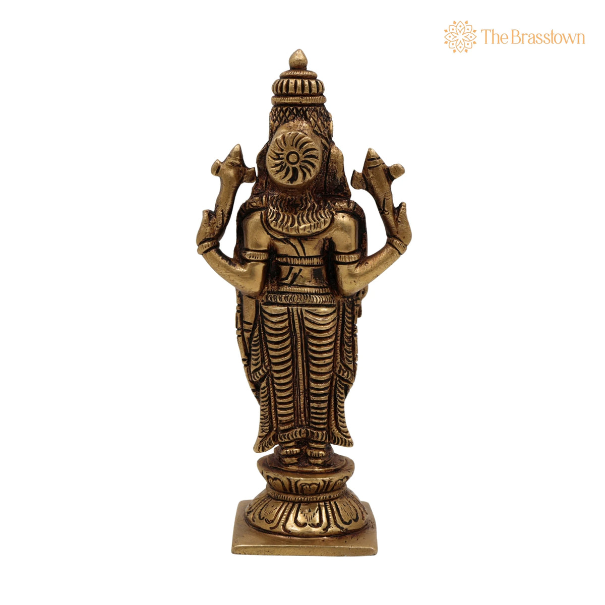 Brass Balaji Venkateswara Idol – Handcrafted Narayana Srinivasa Murti, Pooja, Home Décor &amp; Spiritual Gift Sculpture 6.5 Inch 4