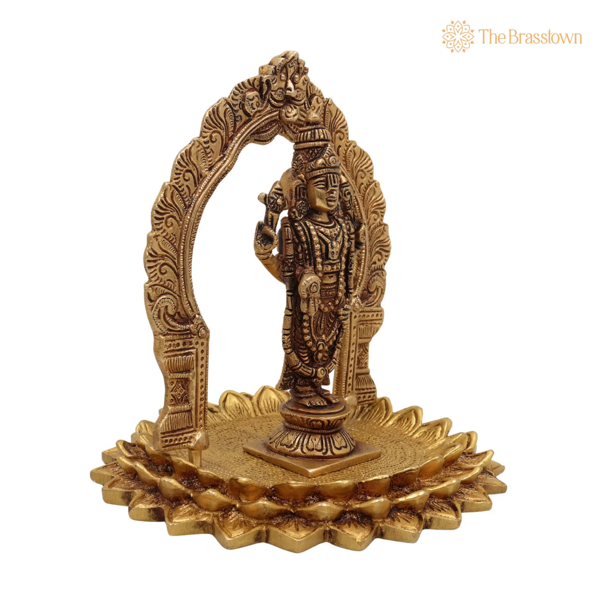 Brass Venkateshwara Balaji Idol – Handcrafted Pittal Peetal Hindu God Murti for Home Temple Pooja &amp; Décor 8 Inch 2