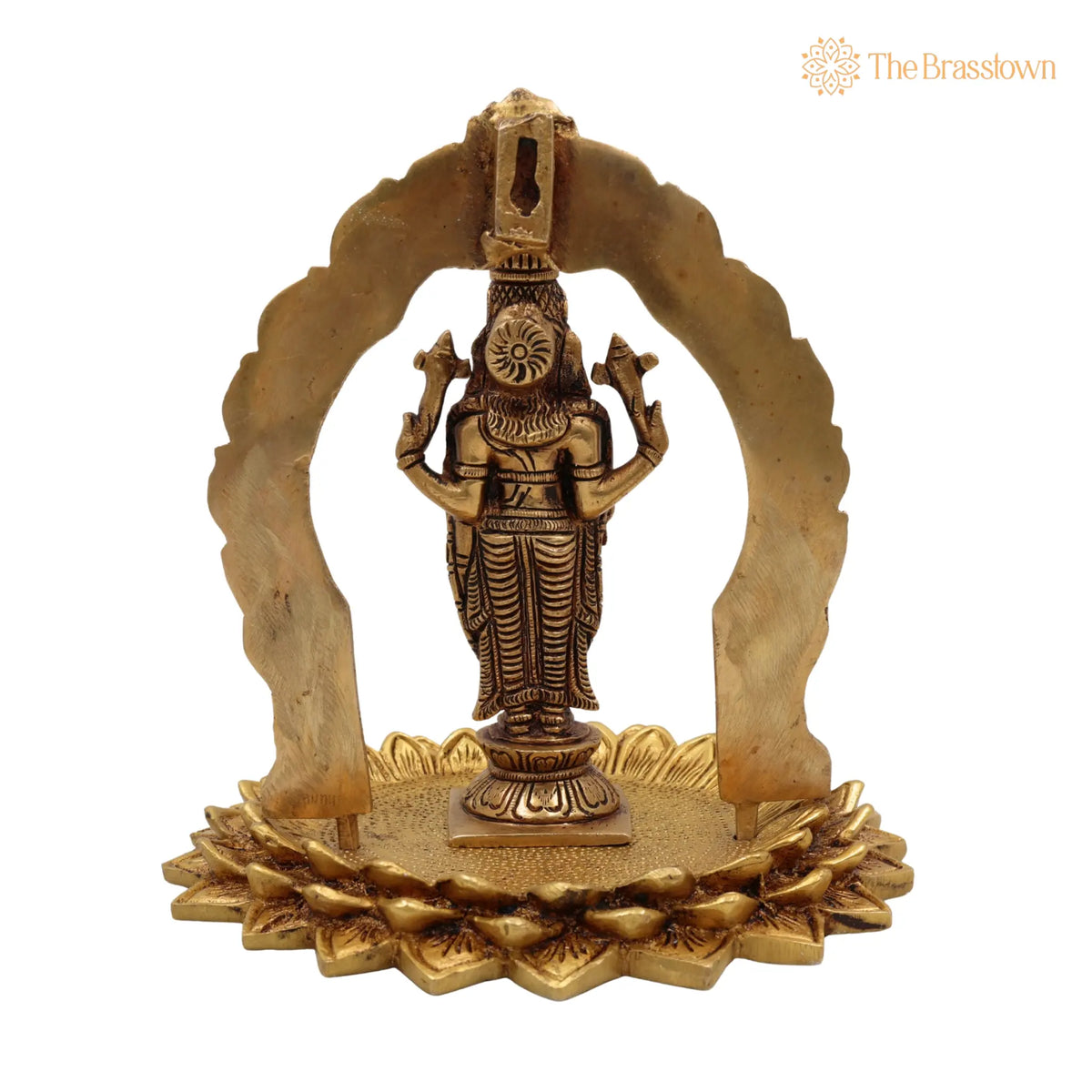 Brass Venkateshwara Balaji Idol – Handcrafted Pittal Peetal Hindu God Murti for Home Temple Pooja &amp; Décor 8 Inch 4