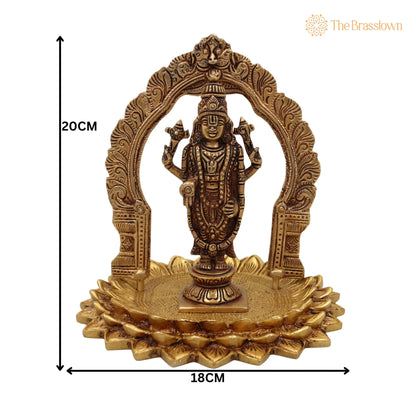 Brass Venkateshwara Balaji Idol – Handcrafted Pittal Peetal Hindu God Murti for Home Temple Pooja &amp; Décor 8 Inch 5