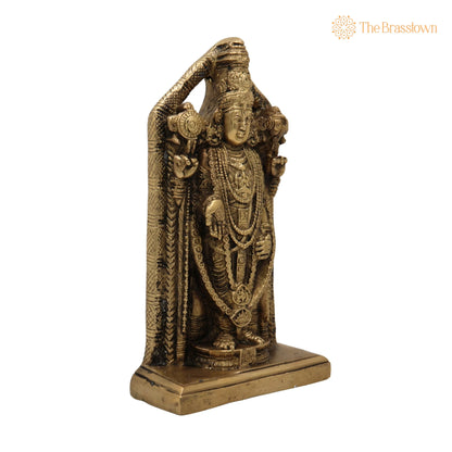 Brass Venkateswara Idol – Handcrafted Balaji Murti, Srinivasa Vigraha, Temple &amp; Home Décor, Gift Murti 9 Inch 2