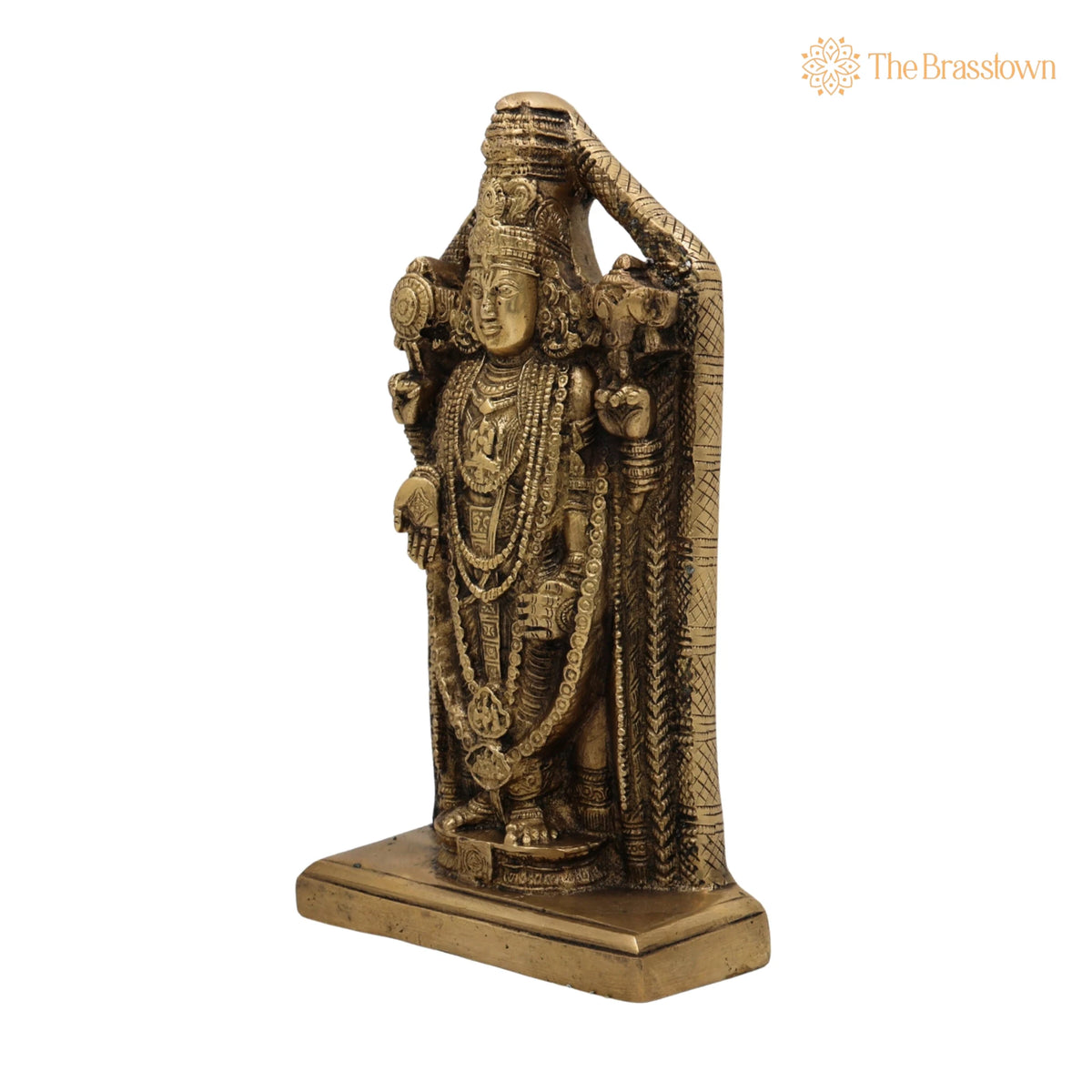 Brass Venkateswara Idol – Handcrafted Balaji Murti, Srinivasa Vigraha, Temple &amp; Home Décor, Gift Murti 9 Inch 3