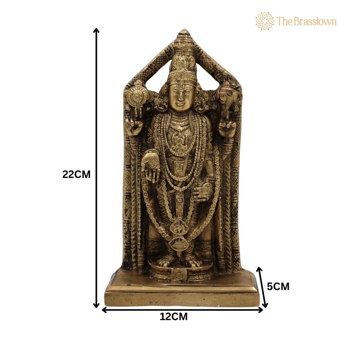 Brass Venkateswara Idol – Handcrafted Balaji Murti, Srinivasa Vigraha, Temple &amp; Home Décor, Gift Murti 9 Inch 5