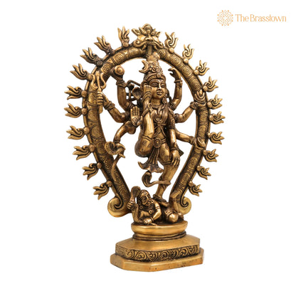 Brass Handcrafted Nataraja Idol – Ananda Tandava Statue, Lord of Dance, Home &amp; Temple Décor 17 Inch 2