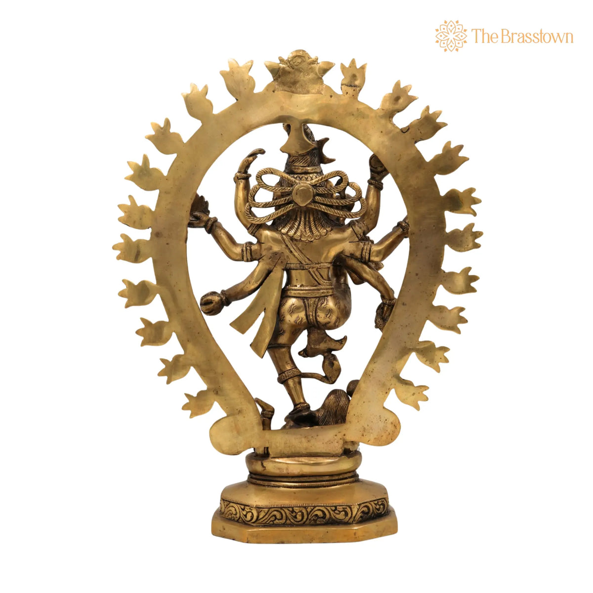Brass Handcrafted Nataraja Idol – Ananda Tandava Statue, Lord of Dance, Home &amp; Temple Décor 17 Inch 4