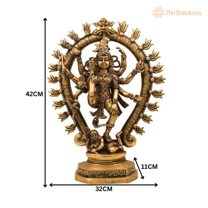 Brass Handcrafted Nataraja Idol – Ananda Tandava Statue, Lord of Dance, Home &amp; Temple Décor 17 Inch 5