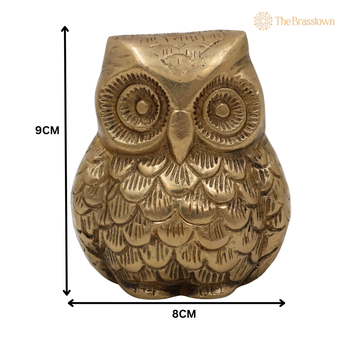 Handcrafted Brass Owl Idol – Ullu, Pechu, Uluka, Lakshmi Pakshi Sculpture, Vastu, Feng Shui &amp; Home Décor Showpiece 3.5 Inch 5