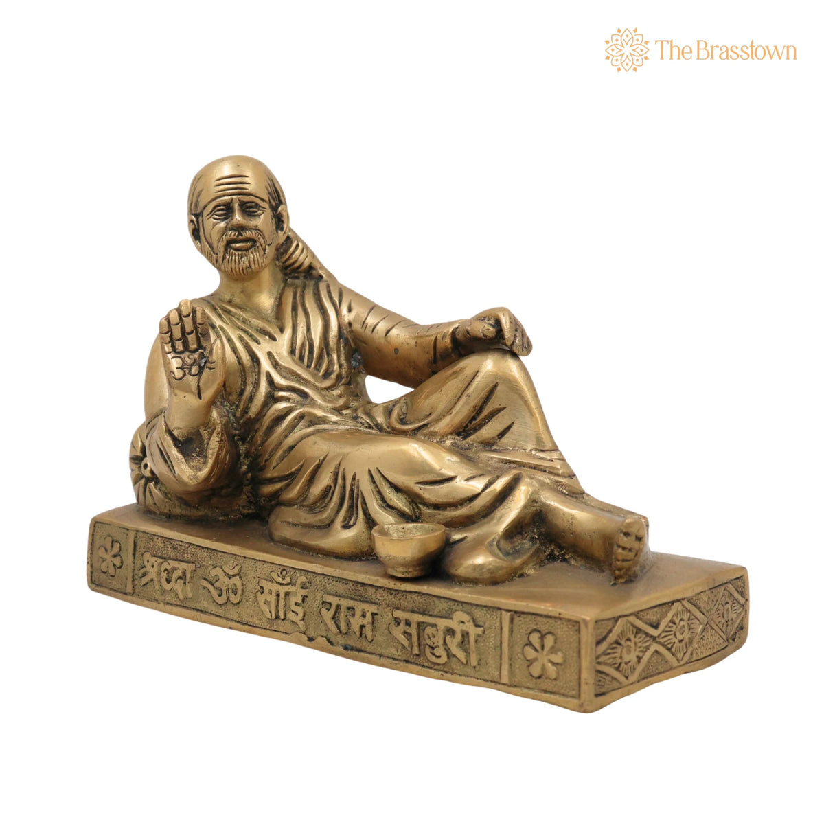 Brass Shirdi Sai Baba Idol – Handcrafted Sai Nath Murti, Peetal Pital Sai Baba Statue for Home Temple Pooja &amp; Décor 5.5 Inch 3