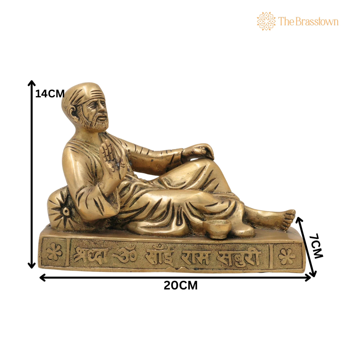 Brass Shirdi Sai Baba Idol – Handcrafted Sai Nath Murti, Peetal Pital Sai Baba Statue for Home Temple Pooja &amp; Décor 5.5 Inch 5