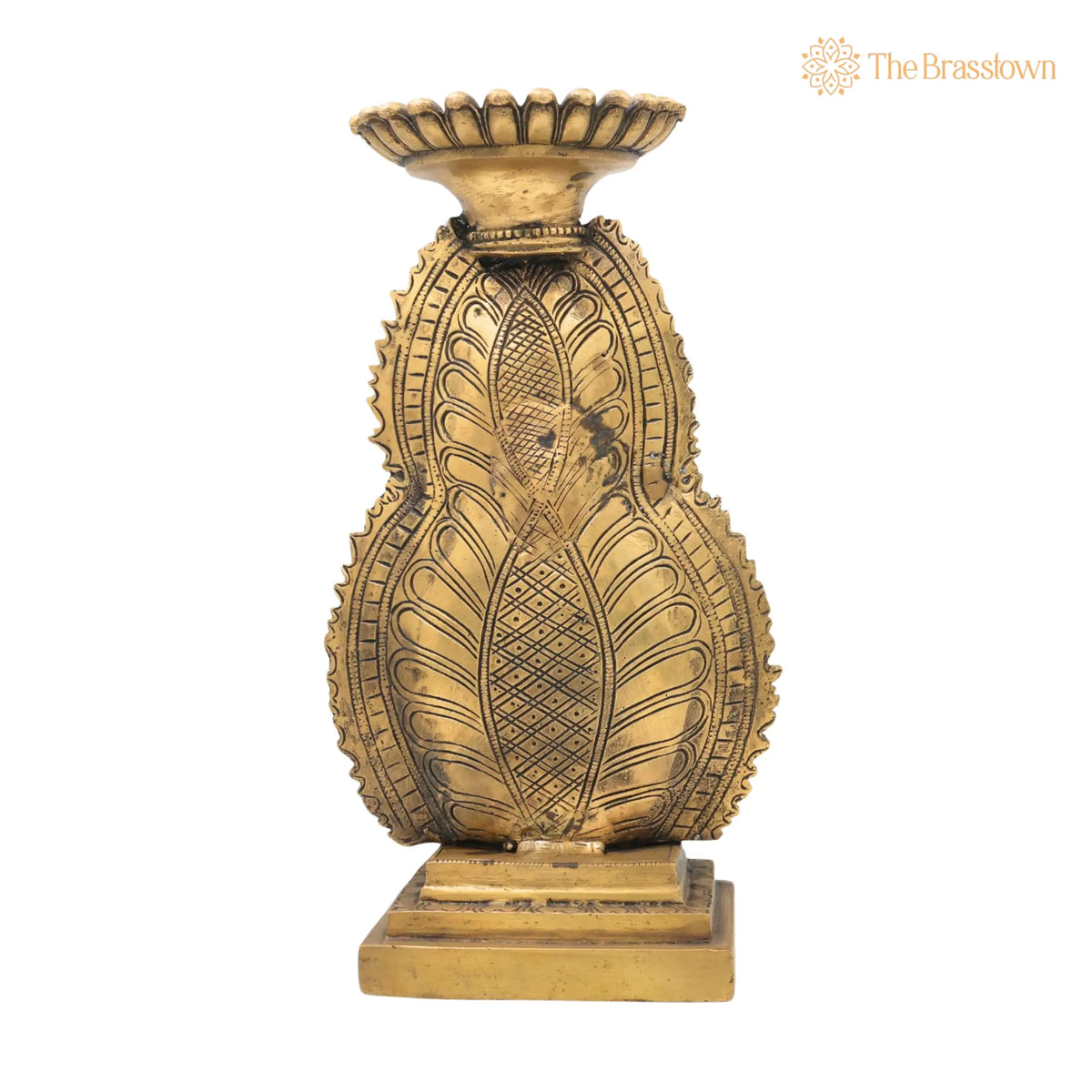 Brass Buddha Head Idol – Handcrafted Meditating Lord Buddha Face Murti, Spiritual Buddha Statue for Home, Pooja &amp; Meditation Décor 12 Inch 4