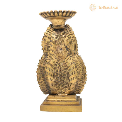 Brass Buddha Head Idol – Handcrafted Meditating Lord Buddha Face Murti, Spiritual Buddha Statue for Home, Pooja &amp; Meditation Décor 12 Inch 4