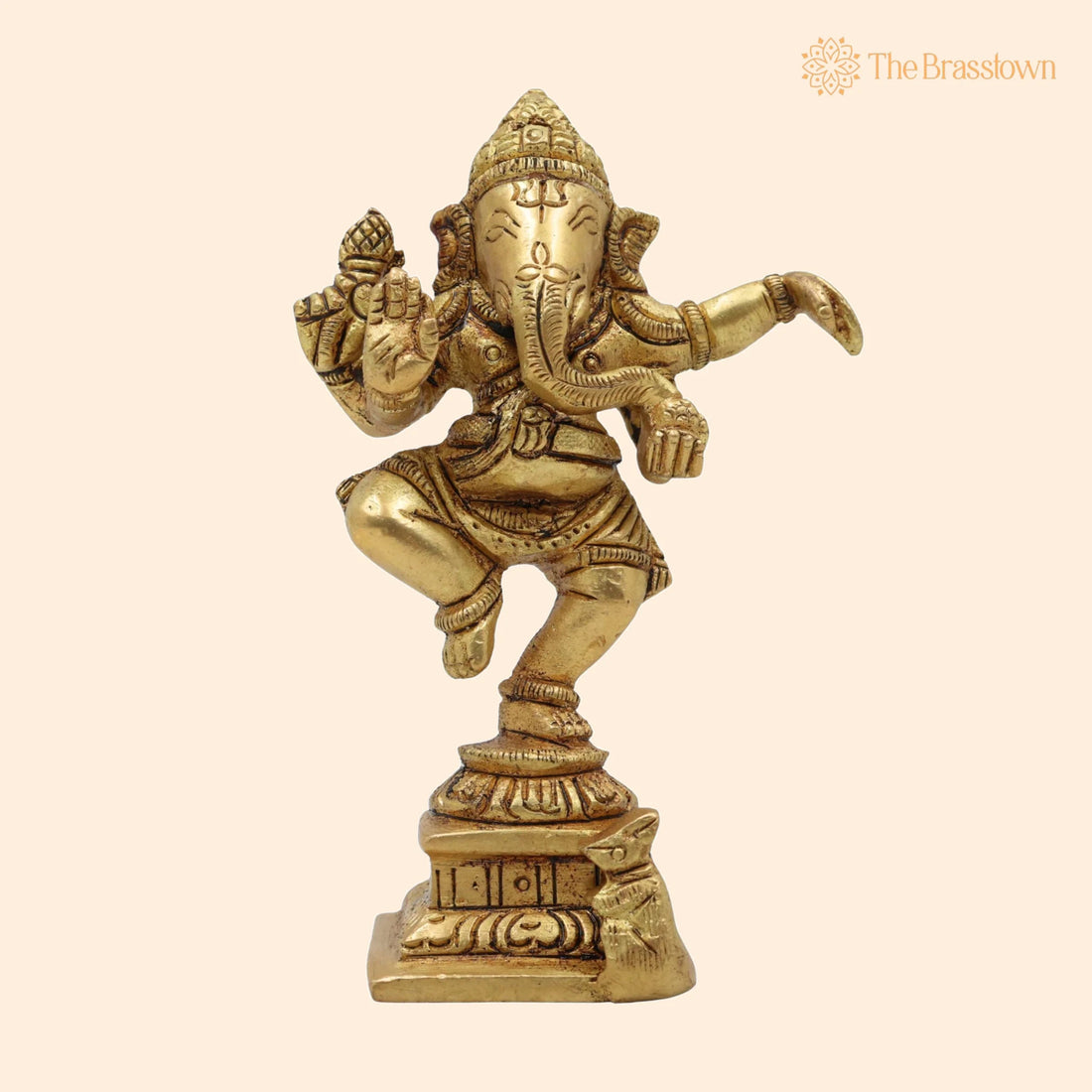 Handcrafted Brass Ganesha Idol – Vinayaka Ganpati Murti for Pooja Room, Home Temple &amp; Gift 4.5 Inch 1