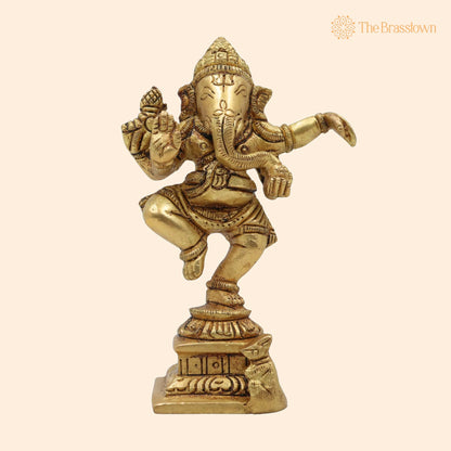 Handcrafted Brass Ganesha Idol – Vinayaka Ganpati Murti for Pooja Room, Home Temple &amp; Gift 4.5 Inch 1