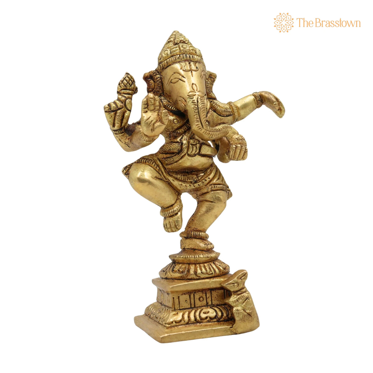 Handcrafted Brass Ganesha Idol – Vinayaka Ganpati Murti for Pooja Room, Home Temple &amp; Gift 4.5 Inch 2
