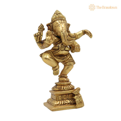 Handcrafted Brass Ganesha Idol – Vinayaka Ganpati Murti for Pooja Room, Home Temple &amp; Gift 4.5 Inch 2