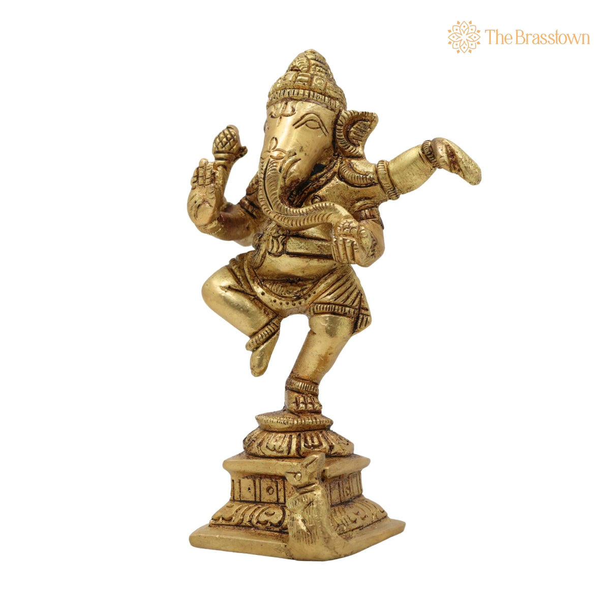 Handcrafted Brass Ganesha Idol – Vinayaka Ganpati Murti for Pooja Room, Home Temple &amp; Gift 4.5 Inch 3
