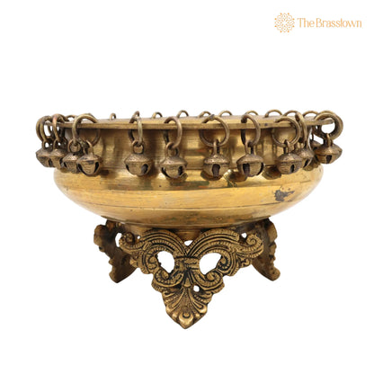 Brass Urli – Handcrafted Traditional Kerala Peetal Urli Bowl Décor, South Indian Pooja Flower Floating Pittal Uruli 5 Inch 3