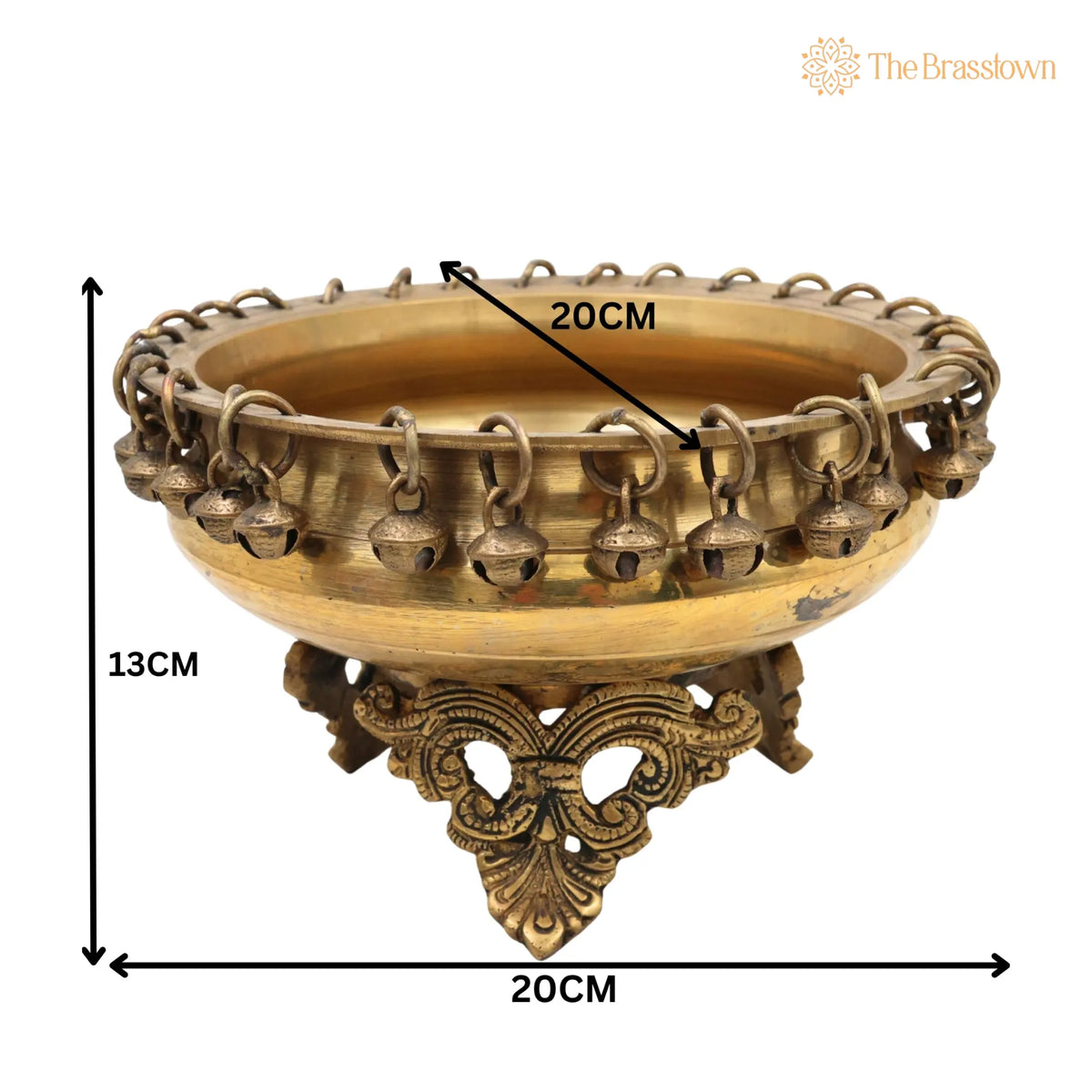 Brass Urli – Handcrafted Traditional Kerala Peetal Urli Bowl Décor, South Indian Pooja Flower Floating Pittal Uruli 5 Inch 4