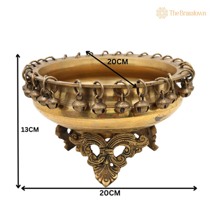 Brass Urli – Handcrafted Traditional Kerala Peetal Urli Bowl Décor, South Indian Pooja Flower Floating Pittal Uruli 5 Inch 4
